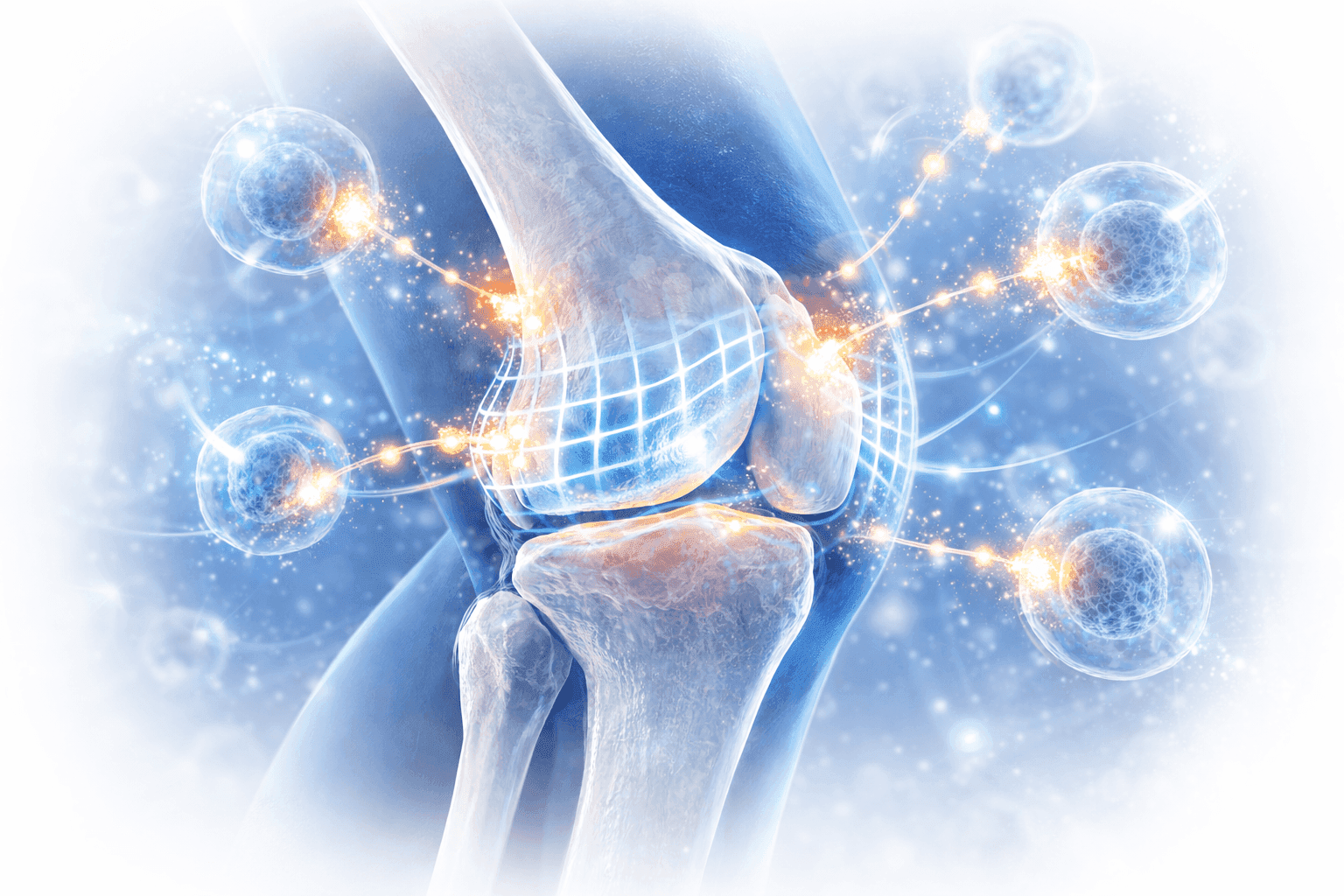 Knee joint cellular repair visualization